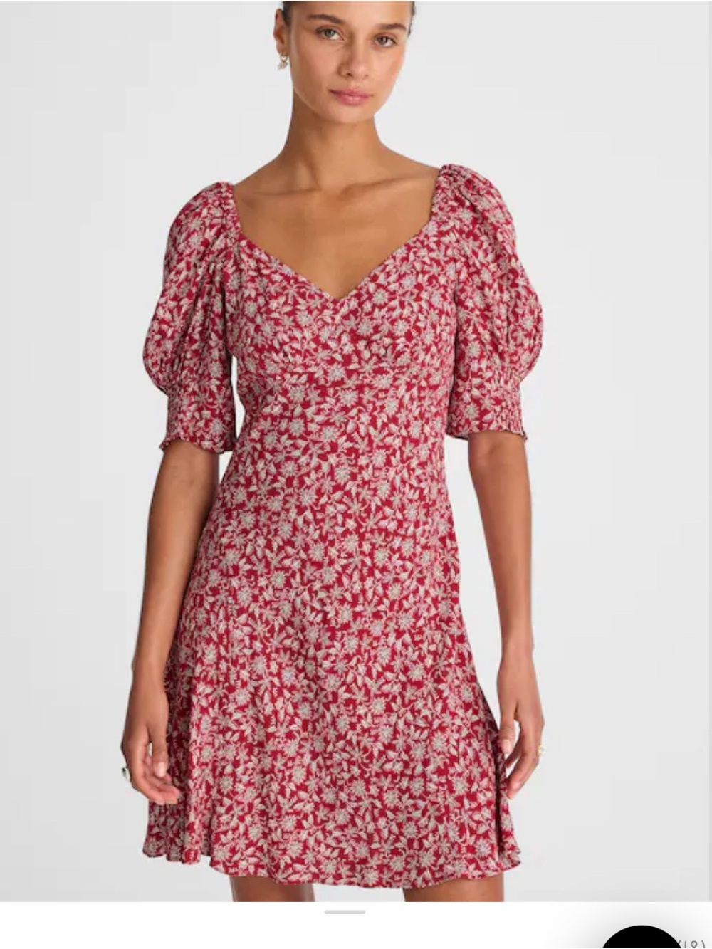 Madewell Puff-Sleeve Mini Dress in Floral